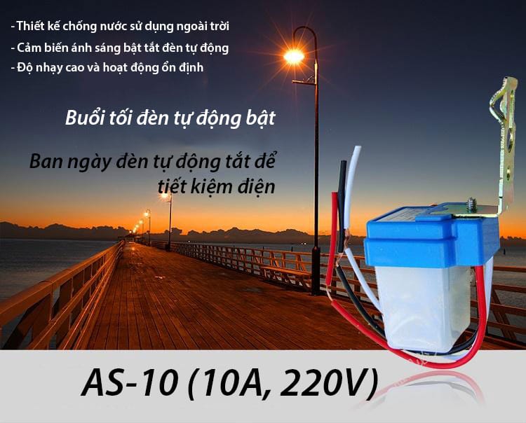 Công tắc cảm ứng ánh sáng 10A AS-10