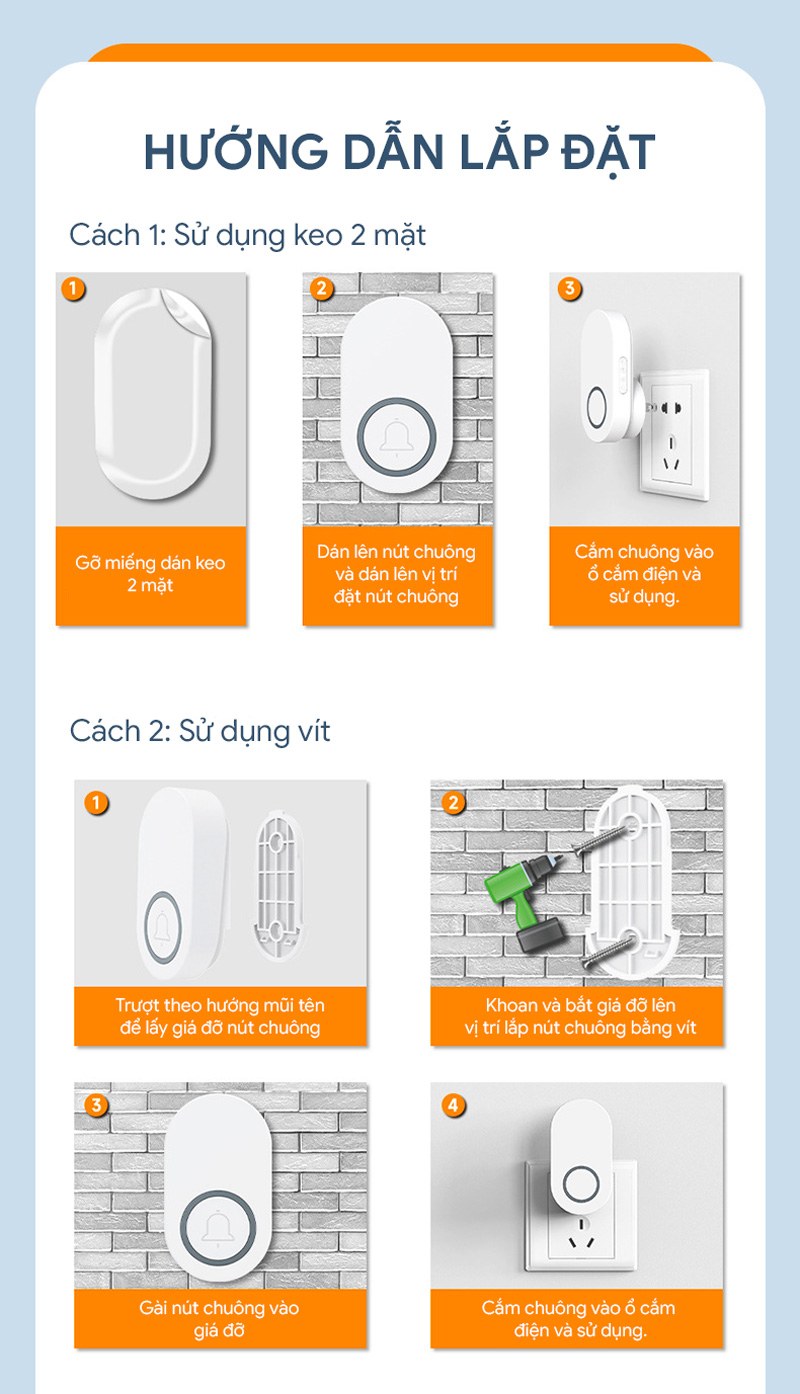 chuông cửa không dây QX009