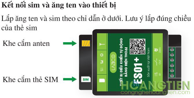 Công tắc điều khiển từ xa qua sim Lazico ES01+