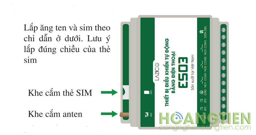 Công tắc điều khiển từ xa qua sim Lazico ES03