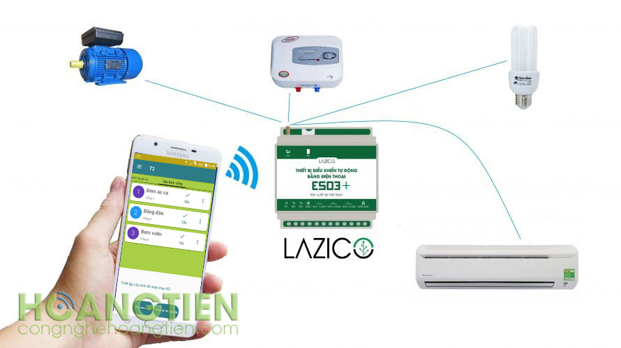 Công tắc điều khiển từ xa qua sim Lazico ES03+