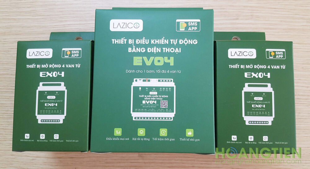 Bộ điều khiển bơm và van tưới qua điện thoại Lazico EV04