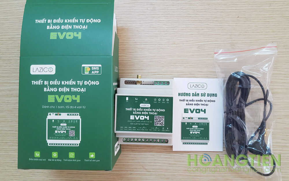 Bộ điều khiển bơm và van tưới qua điện thoại Lazico EV04