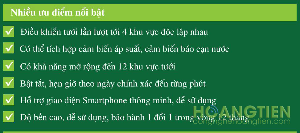 Bộ điều khiển bơm và van tưới qua điện thoại Lazico EV04