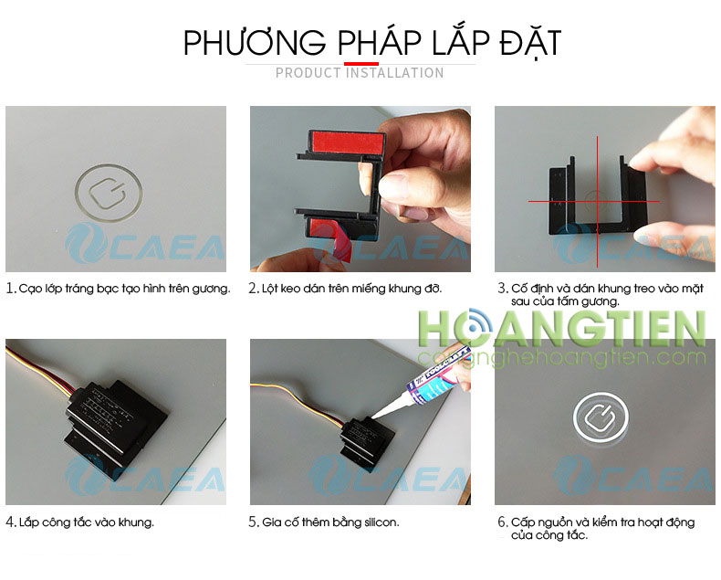 Công tắc cảm ứng đèn gương 12V WS08CA
