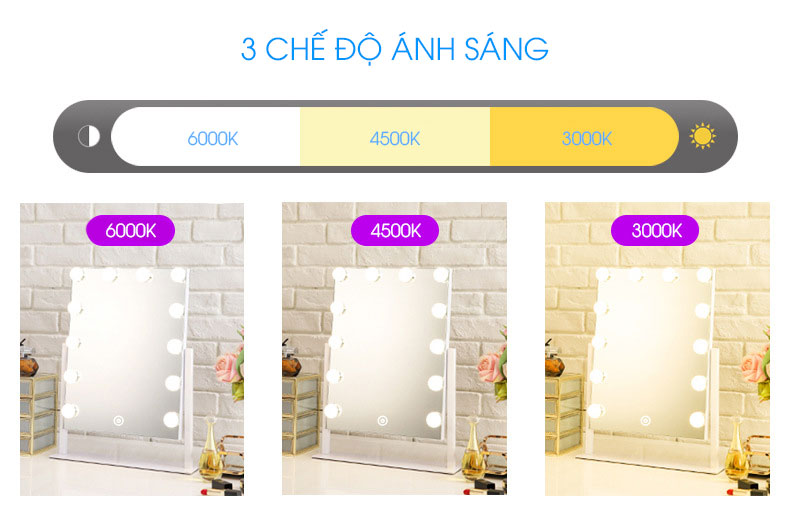 Công tắc cảm ứng đèn gương 3 chế độ 12V WS08D1