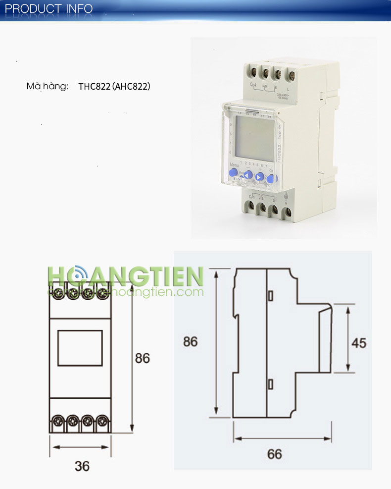 Công tắc hẹn giờ 2 kênh THC822