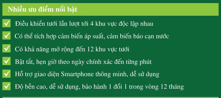 Bộ điều khiển bơm và van tưới qua điện thoại Lazico EV04B