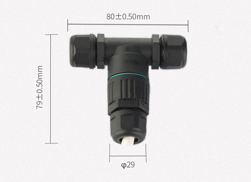 Cút nối dây điện chữ T chống nước IP68 CDF-200-3T