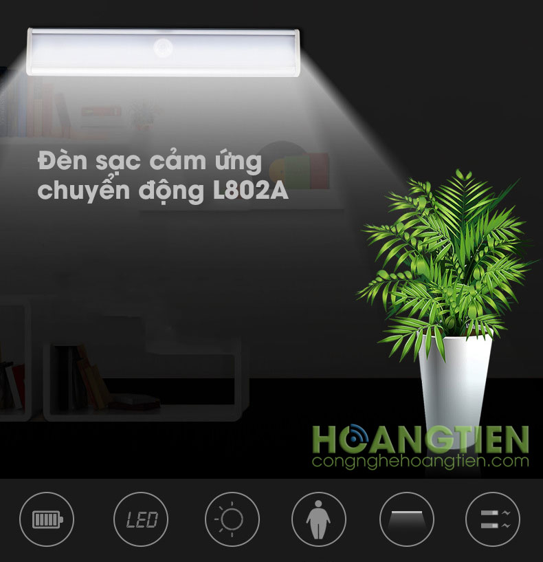 Đèn LED cảm ứng chuyển động dùng pin sạc L802A