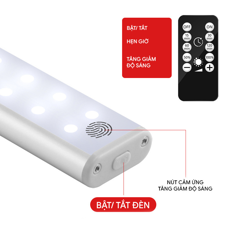 Đèn led thanh điều khiển từ xa pin sạc 3AX-32