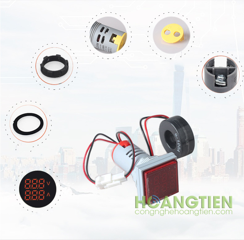 Đồng hồ đo điện lắp tủ AD16-22FVA