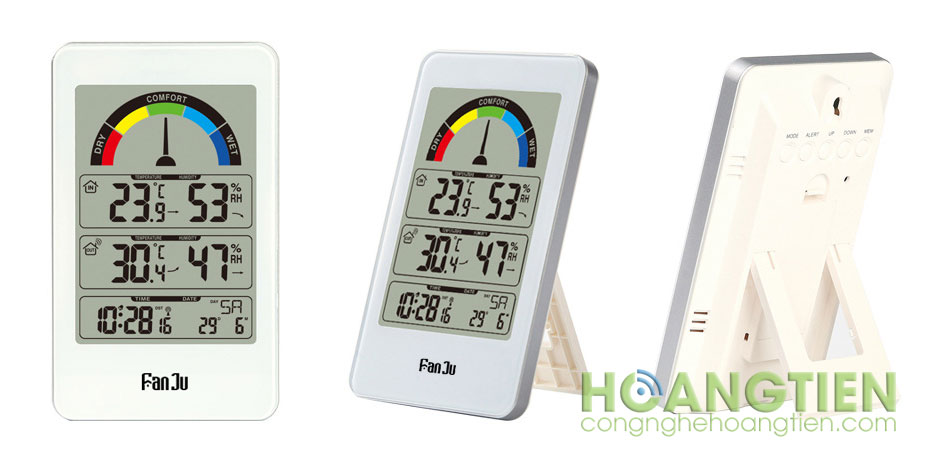 Đồng hồ nhiệt độ độ ẩm trong nhà và ngoài trời FJ3356