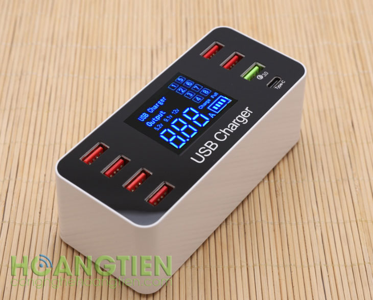 Ổ cắm sạc USB 8 cổng hỗ trợ sạc nhanh QC3.0 A9 Plus