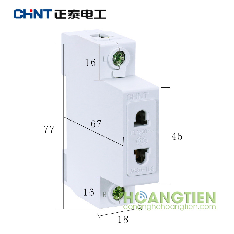Ổ cắm thanh ray CHINT AC30